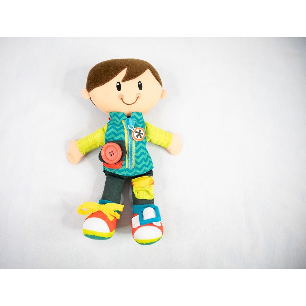 Playskool Dressy Kids Plush Boy Doll Learn To‎ Dress Tie Button Zip Dapper Dan